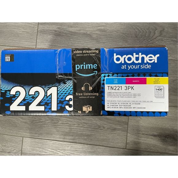 Brother Genuine 3 Pack TN-221M, TN-221C TN-221Y Color Toner Magenta Yellow Cyan - Picture 1 of 2